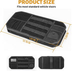 MAIKER 2 Packs Car Sun Visor Organizer, Car Organizer with Zipper Visor Organizer Storage Pouch, Glasses Clip, Card Holder, Molle Panel for Tactical Gears, for Most Vehicles, SUVs & Trucks