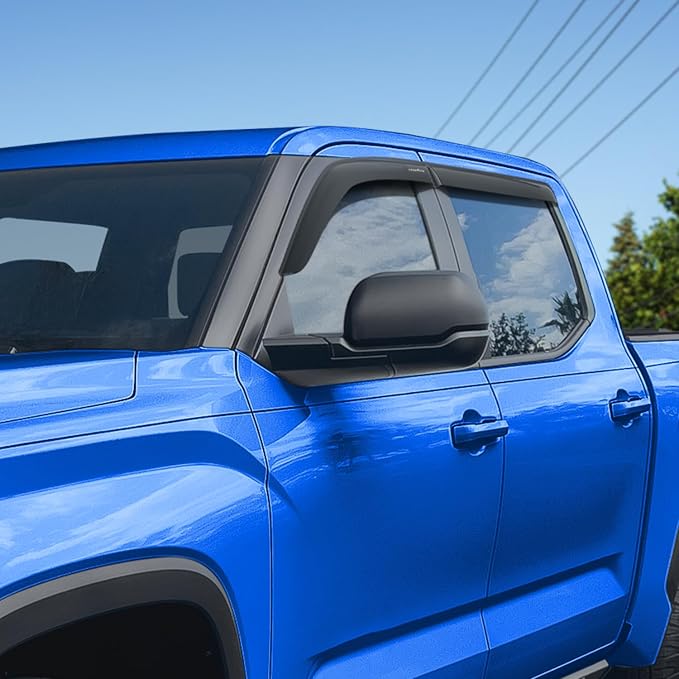 Goodyear Shatterproof Window Deflectors for Toyota Tundra 2022-2026 CrewMax, Tape-on Rain Guards, Window Visors, Vent Deflector Visor, Car Accessories, 4 pcs. - GY008923