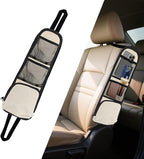 Car Seat Side Storage Pocket, Car Multifunctional Seat Organizer Hanging Bag, Auto Mobile Phone Wallet Sunglasses Mesh Net Pocket, Auto Accessories for Cars SUVs Trucks (White, 1PCS)