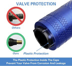Tire Valve Stem Caps, Anodized Aluminum Tire Valve Cap Set | Corrosion Resistant, Universal Stem Covers for Cars Trucks Motorcycles SUVs and Bikes (Blue-US)