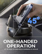 Car Phone Mount, [360° Rotation+Thick Case Friendly] Cell Phone Car Holder with Adjustable Spring Clip, Anti-Slip Silicone Universal Dashboard phone holder for Car for iPhone, Smartphones, GPS