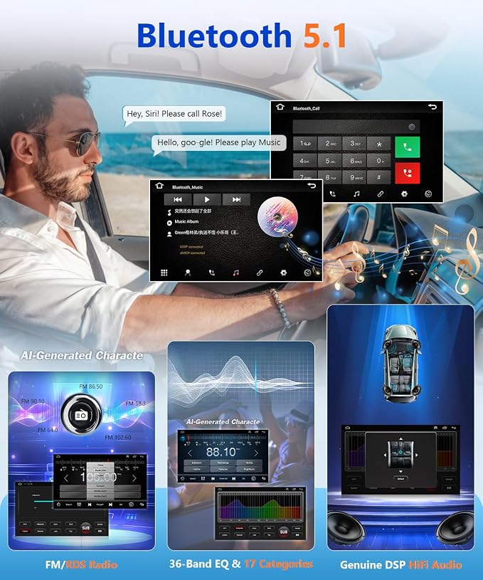 8Core 4G + 64G Android Car Stereo for Honda Civic 2006 to 2011 Apple CarPlay Android Auto, 9IN IPS Touch Screen for Civic Head Unit 5G WiFi GPS Navi FM RDS EQ DSP Audio Receiver SWC Camera