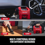 3-in-1 Cordless Portable Tire Inflator 160 PSI Air Compressor, 4.0Ah Battery & 12V Charger, Car Vacuum, Dust Blower & LED Light for Car, Bike, Ball, Inflatable Mat & SUP