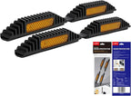 2PCS Car Door Guard Protector Edge Strip Cover Reflectors Anti-Collision Sticker for Vans, Trucks, Pickups, RVs (Black&Yellow)