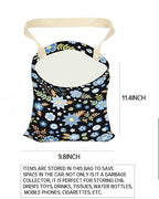 Car Trash Can, Durable Hanging Car Trash Garbage Bag, Cute Automotive Garbage Cans Organizer, Cute Blue Floral