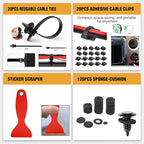 330Pcs Trim Removal Tool, Auto Push Pin Bumper Retainer Clip Set Fastener Terminal Remover Tool Adhesive Cable Clips Pry Kit Car Panel Radio Removal Auto Clip Pliers, Red
