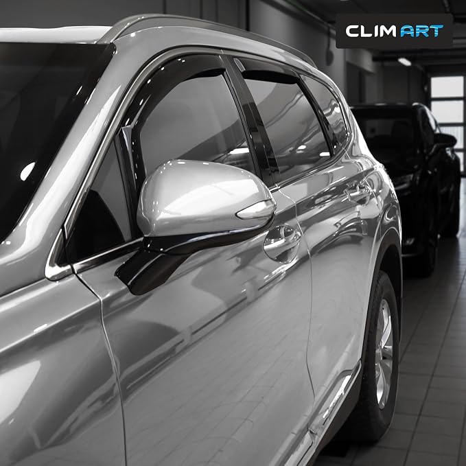 in-Channel Incredibly Durable Rain Guards for Hyundai Santa Fe 2019-2023, Original Window Deflectors, Vent Window Visors, Vent Deflector, 4 pcs. - 619367