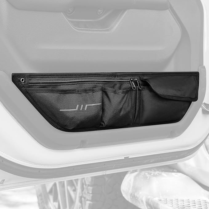Car Door Storage Pockets Compatible with 2018-2026 Wranlger JL & Gladiator JT, Front & Rear Door Side Insert Organizer, 4 Packs