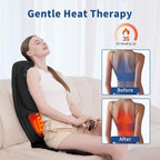 Back Massager with Heat with 8 Motors, Massage Chair Pad, Seat Massager with Back Traction for Full Body Massage, Massage Cushion for Home/Office/Father's Day