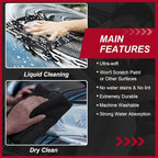 200 Pcs Microfiber Cleaning Cloth 16x16 Inch Microfiber Towels for Car Ultra Absorbent Cleaning Rags Reusable Lint Free Streak Free Detailing Towel for Car Washing Drying Dusting (Black)