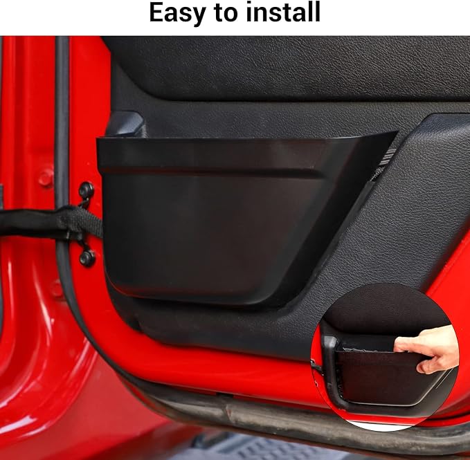 Rear Door Storage Pockets, Side Insert Organizer Box Net Pocket Replacement for 2011-2018 Jeep Wrangler JK JKU, Interior Storage Expansion Accessories, Black, 2PCs