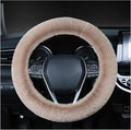 Fuzzy Steering Wheel Cover, 15 inch Soft Wool Fur Steering Wheel Protector, Fluffy Wheel Covers for Winter Warm, Car Interior Decoration Accessories for Women Men (Light Brown)