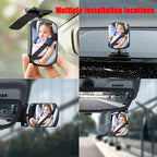 Stick On Car Baby Mirror, Adjustabe HD Glass Convex Wide Angle Interior Rearview Baby Rear Facing Mirror (Framed Rectangle, Small, 3.3" X 2.5")