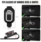 Sunglass Holder for Car Visor, Faux Leather Eyeglass Holder Clip for Car Sun Visor Organizer, Universal One Handed Operation Sun Glass Hanger, Car Interior Accessories for Women Man
