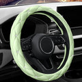 Cute Diamond Soft Leather Anti-Slip Steering Wheel Cover with Bling Bling Crystal Rhinestones, Universal 15 Inch for Women Girls, Fit Vehicles, Sedans, SUVs, Vans, Trucks - Neon Green