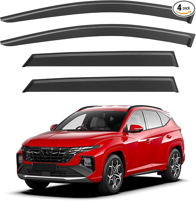 Window Visors Rain Guards for 2022 2023 2024 2025 2026 Hyundai Tucson, Out-Channel Window Vent Wind Deflectors Visors Shades for 22 23 24 25 26 Tucson SE SEL N-Line Limited