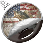 American Flag Bass Fishing Steering Wheel Cover Sun Shade Auto Interior Protector Car Steering Wheel Cover,Heat Reflector Fit Most Jumbo Standard Car
