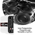 Bass 400 2 Ohms Monoblock Amplifier 400 Watts Rms 1 Channel 14.4VDC Out Power Full Range, Great for Sub/Bass - Rca/High Level Input, Car Audio