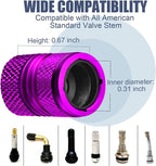 Tire Valve Stem Caps for Car Tires Air Caps Cover 8 Pack Corrosion Resistant Premium Alloy Leak-Proof Universal for SUV Truck Motorcycle Bike Purple
