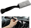 2 in 1 Duster for Car Clean, Portable Double Head Auto Detailing Brush, Soft Double-Ended Dust Removal Brush Interior Cleaning Tool for Most Vehicles, Car Accessories (Black)