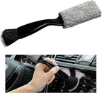 2 in 1 Duster for Car Clean, Portable Double Head Auto Detailing Brush, Soft Double-Ended Dust Removal Brush Interior Cleaning Tool for Most Vehicles, Car Accessories (Black)