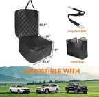 Car Seat Covers for Dogs–Waterproof PU Leather Car Front Seat Cover for Pets & Humans,Scratchproof Captain Seat Protector Fits Most Cars, Trucks, SUVs，Minivans(Black)