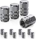 Car Tire Valve Stem Caps, 12pcs Air Caps Cover, Universal for Cars, SUVs, Bike, Trucks and Motorcycles-Grey