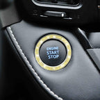 Car Bling Crystal Rhinestone Engine Start Ring Decals, 2 Pack Car Push Start Button Cover/Sticker, Key Ignition Knob Bling Ring, Sparkling Car Interior Accessories for Women (Double Yellow)