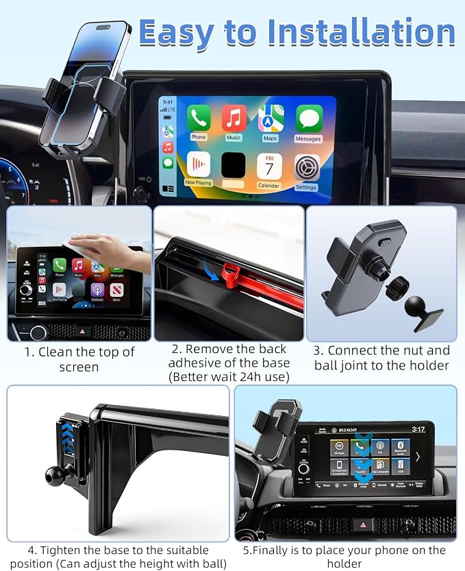 PZK Car Phone Mount Fit for BMW X5 2019-2023/X6 2020-2023/BMW X7 2019-2022 | 12.3-Inch Screen Auto Lock Car Phone Holder 360° Rotation Phone Cradles Fit iPhone & 4.0-7.0'' Phone for BMW Accessories