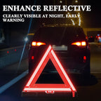 12 Pcs Warning Triangle Dot Approved Foldable Emergency Safety Triangles Reflective Road Safety Triangle with Carrying Case Heavy Base Roadside Warning Sign for Car Truck