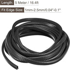 U Channel Edge Trim, 16.4ft Length Rubber Guard Seal Strip Edge Protector Fit for 1-2.5mm Edge, (15/64" W x 25/64" H) Black