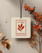 Boho Christian Square Car Air Freshener 4 Pcs Coconut Scented, Inspirational Religious Car Accessories Mirror Decor, Christian Hanging Air Freshener for Cars Closet Drawer Books Kids Room