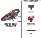 Scorpion Plus Handheld Vacuum Cleaner,Powerful Suction,Lightweight,Includes Pivoting Stair and Upholstery Tool,Crevice Tool,Corded Portable Vacuum Cleaner,(Pack of 2)