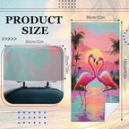 2 Pack Car Towel Seat Covers with Storage Bag, Multifunctional Towel for Gym Outdoor Sport, Picnic, Beach, Pet Dog Travel,Non-Slip Washable Car Seat Protector (Flamingo)