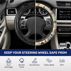 Vintage Historical Musical Steering Wheel Cover, Non-Slip Polyester Wheel Grip, Universal 15 Inch Car Accessory