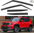 Window Visors Rain Guards Shield for Jeep Renegade 2015-2024, Out-Channel Window Vent Wind Deflectors Visors Shades for 15-24 Renegade