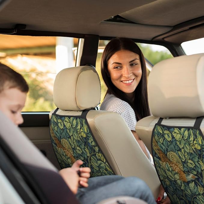 William Morris Cock Pheasant Car Seat Back Kick Protectors Kick Mats With Storage Pockets For Vehicles To Protect From Dirt Mud Scratches 2 Pack