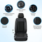 Coverado 2026 Upgraded Cooling Car Seat Cover, 12V-24V Ventilated Car Seat Cushion with 8 Fans, Cooled Seat Cover for Car SUV Truck Universal Fit,Dual car Ports + A+C USB Ports Fashion Black