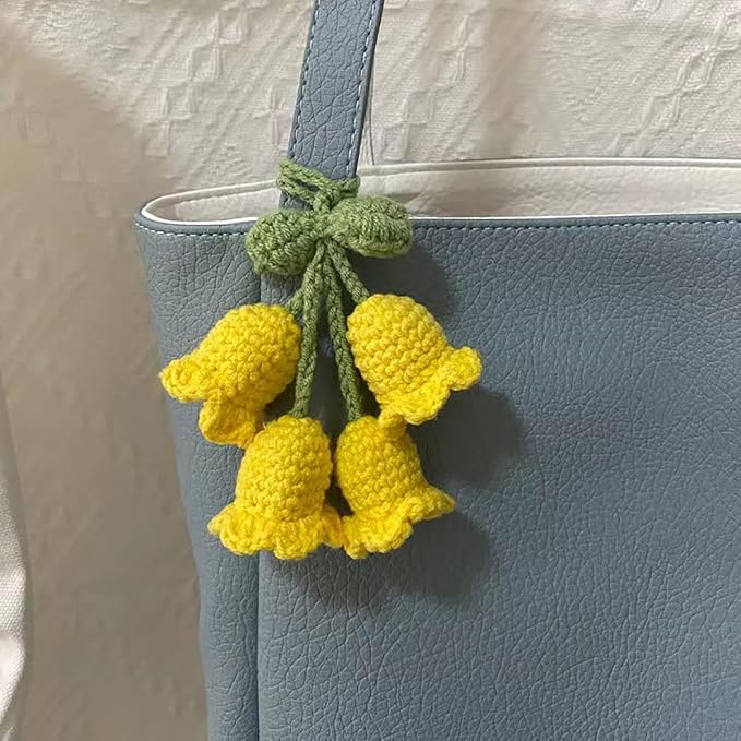 Handmade Knitted Rear View Mirror Pendant Ornament - Cute Car Accessories Aesthetic - Kawaii Decor for Car and Home Decorative Pendants