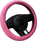 Steering Wheel Cover for Women Bling Bling Crystal Diamond Sparkling Car SUV Wheel Protector Universal Fit 15 Inch (Rose,Standard Size(14" 1/2-15" 1/4))
