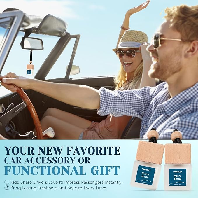 Car Air Freshener Hanging 2 Pack – Marine Breeze Car Freshener Diffuser, Fall Car Air Freshener for Women and Men, Lasting up to 45 Days. 0.27 FL OZ/8ML