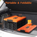 Trunk Crate Organizer with Cooler for Car | Collapsible, Plastic Trunk Lid Organizer Box, For Travel, Groceries, Sports, Home, Tailgating, Removable Insulated Cooler Set