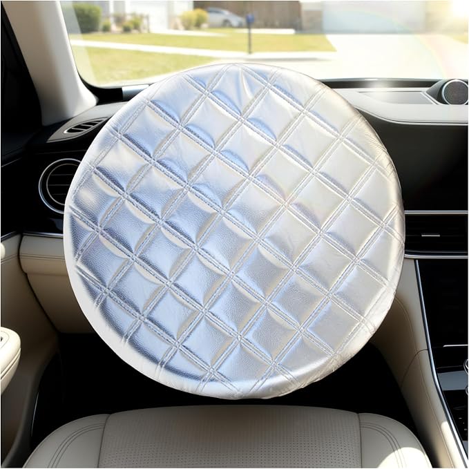 Car Steering Wheel Cover for Sun Shade,Foldable Car Wheel Cover for Heat Insulation & Sun Protection,Universal Steering Wheels Covers Cars Accessories Fit for 15.75" Wheels