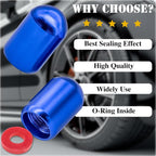 12PCS Tire Valve Stem Caps, Aluminum Alloy Tire Air Caps, Corrosion Resistant Leak-Proof, Universal Wheel Valve Covers for Cars, SUV, Trucks, Bikes, Motorcycles, Bicycles(Blue)