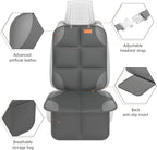 2-Pack in Gift Box Car Seat Protector, Heavy-Duty Cushion for Child Seats with Extra Padding & Anti-Slip Backing, Storage Mesh Pockets for Car, SUV, Truck (Dark Gray)