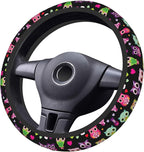 Cartoon Colorful Owl Steering Wheel Cover Auto Steering Wheel Protector Anti-Slip Breathable and Sweat Absorption Universal Car Accessories15 inch Fit Auto SUV Sedan Vans Trucks