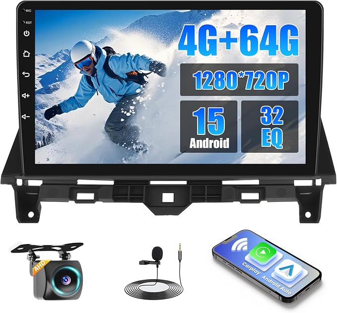 4+64G Android 15 Car Radio for Honda Accord 2008 2009 2010 2011 2012 2013, Wireless CarPlay/Android Auto, 10.1 Inch Touchscreen for Accord 8th Car Stereo, Bluetooth 5.0, FM/RDS, 32EQ, GPS, WiFi, UI