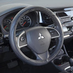 Ergonomic Grip Steering Wheel Cover - Leather Performance Grip for Standard Size Wheels 14.5-15 inch Black