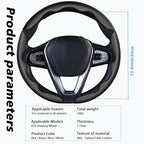 3pcs Car Steering Wheel Cover,Anti-Skid Carbon Fiber Steering Wheel Protector for Men Women,Multiple Color Options,Universal for Most Car Interiors Accessories (Black 3PCS)