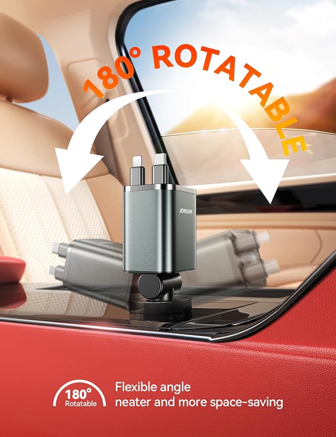 [2026 Ultra-Compact] Retractable Car Charger 84W Car Charger USB C for iPhone 16 17 Fast Charging, Car Accessories, Car Adapter Travel Essentials Gifts for Women Men, for iPhone 17 16 15 14 13